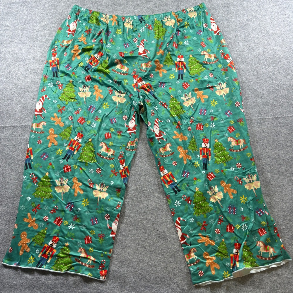 Unbranded Pajama Set Women 2XL Green‎ Nutcracker Santa Gingerbread Christmas PJ - Picture 13 of 16